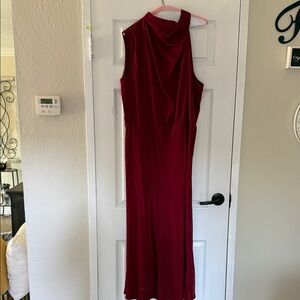 Elegant Sleeveless Red Maxi Dress